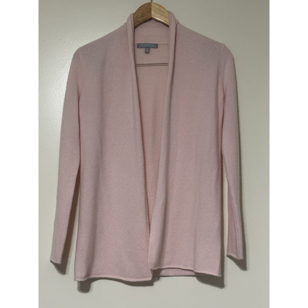 Neiman Marcus Women's Cashmere Collection Open Cardigan Sweater In Pink Size XS